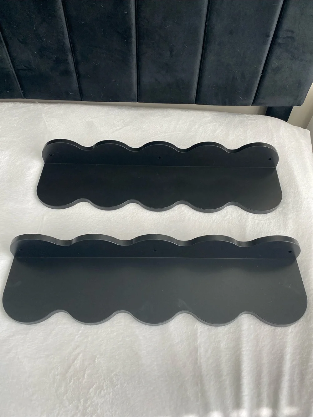 Brand new scallop wall shelves set of 2